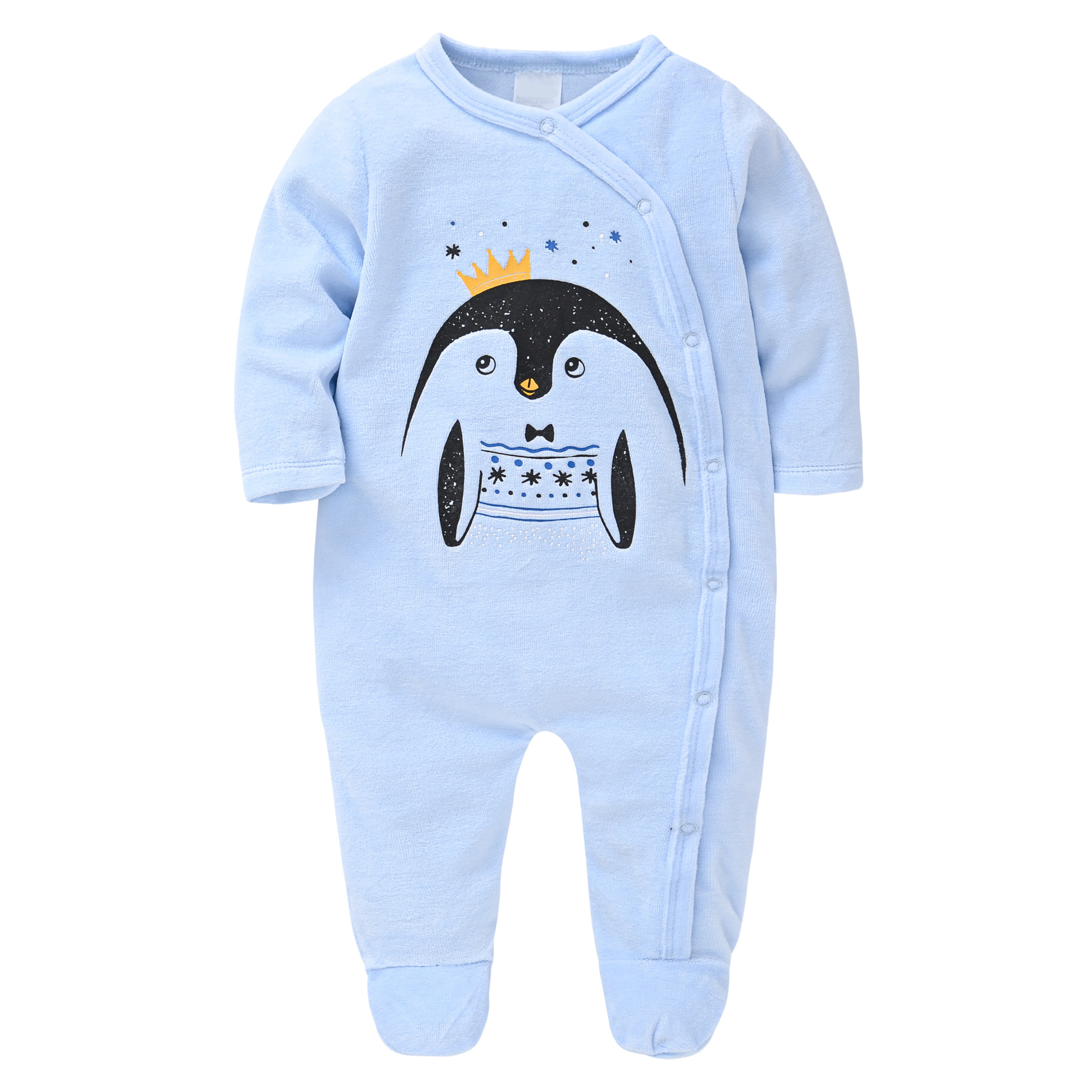 

Человечек детский велюровый с изображением пингвина голубой Prince Penguin Berni Kids (74 / 9-12 мес) Голубой