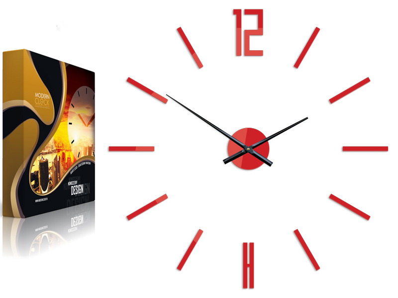 

Часы настенные RED WALL CARLO красные 75 см Modern Clock