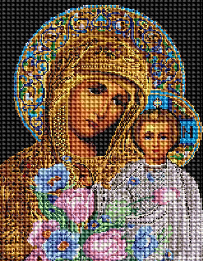 

Алмазная мозаика (вышивка) Икона Мария и Исус, 40х50 Brushme (0098-999)