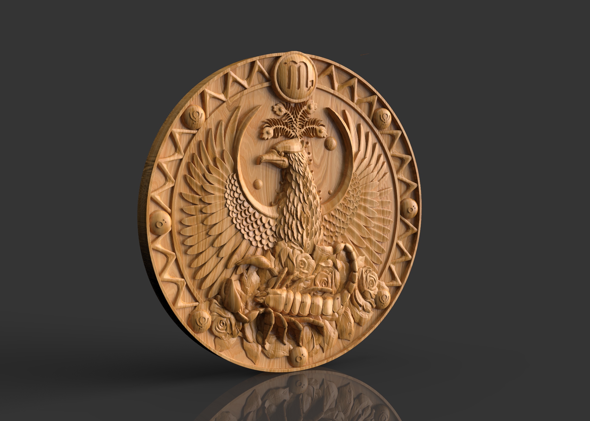 

Барельеф "Знак Зодиака Скорпион", Atributlux, 25*25 см резной из дерева