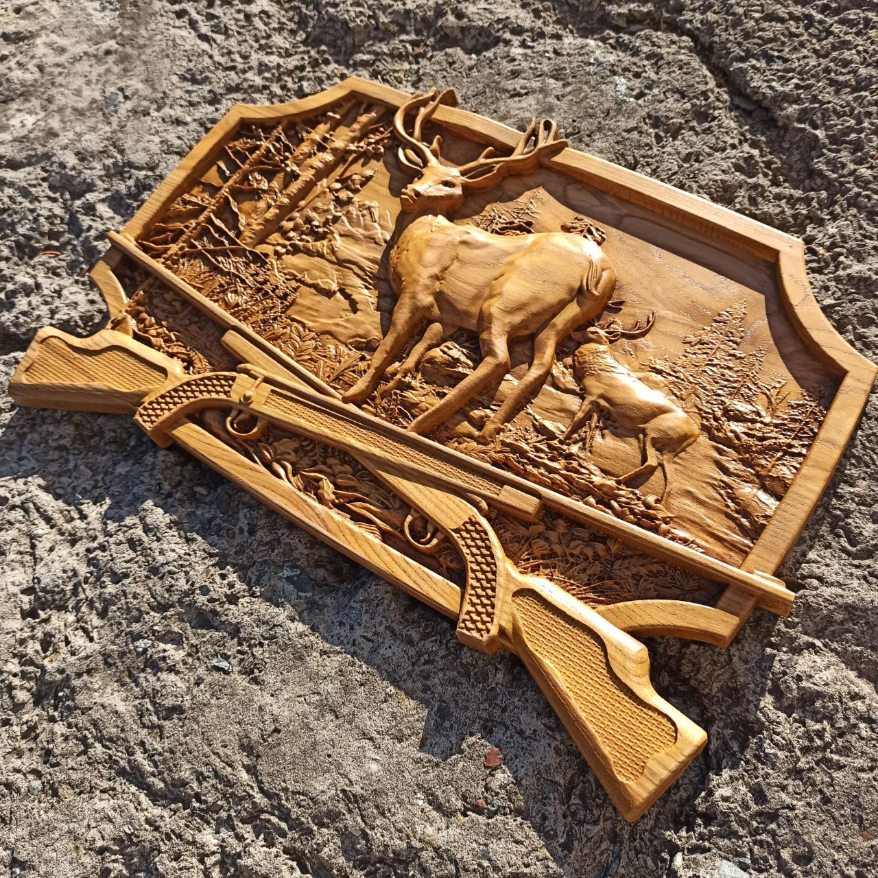 

Барельеф "Олени", Atributlux, 69*100 см резной из дерева
