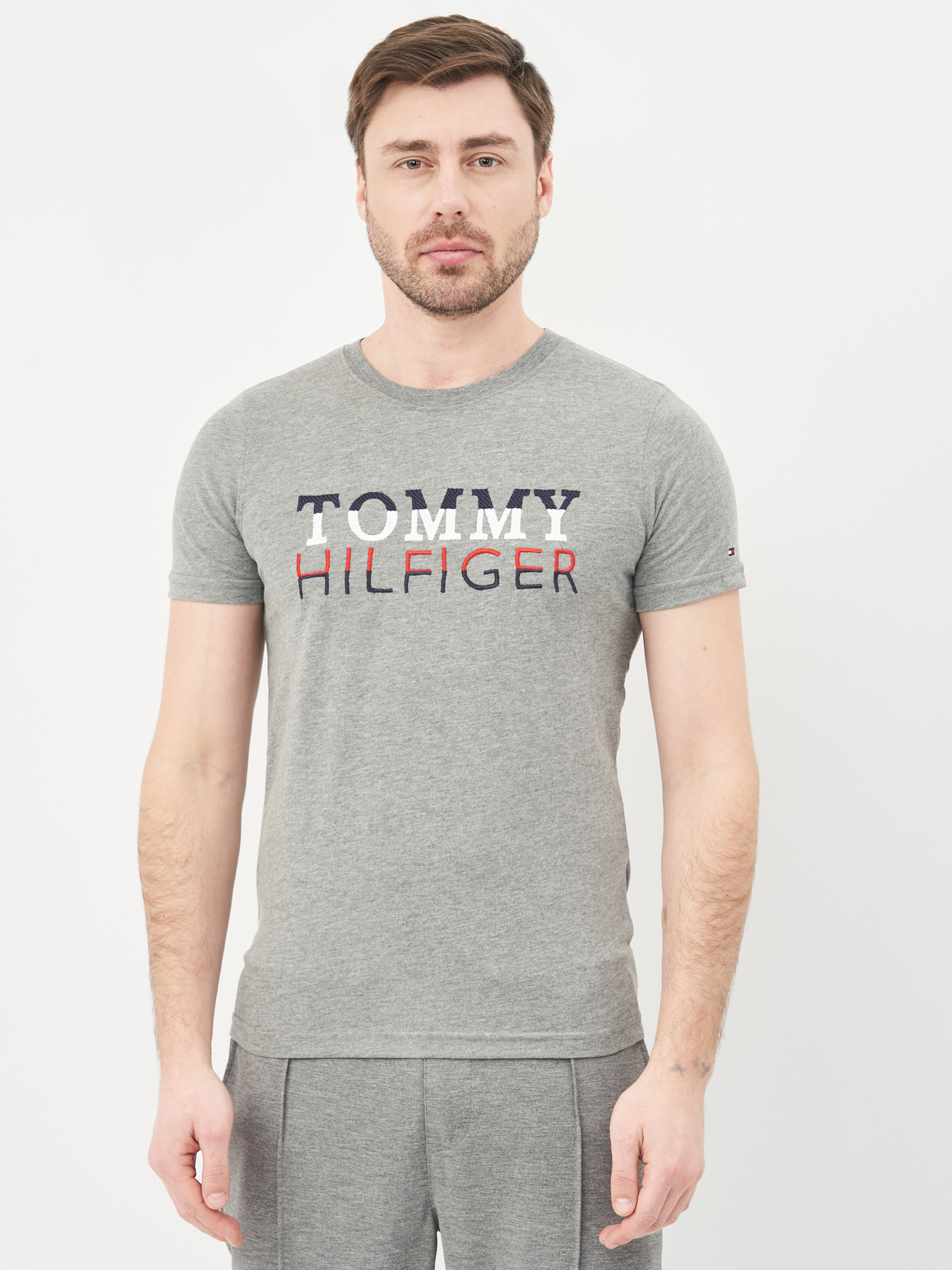 Акція на Футболка Tommy Hilfiger 10575.3 L (48) Сіра від Rozetka