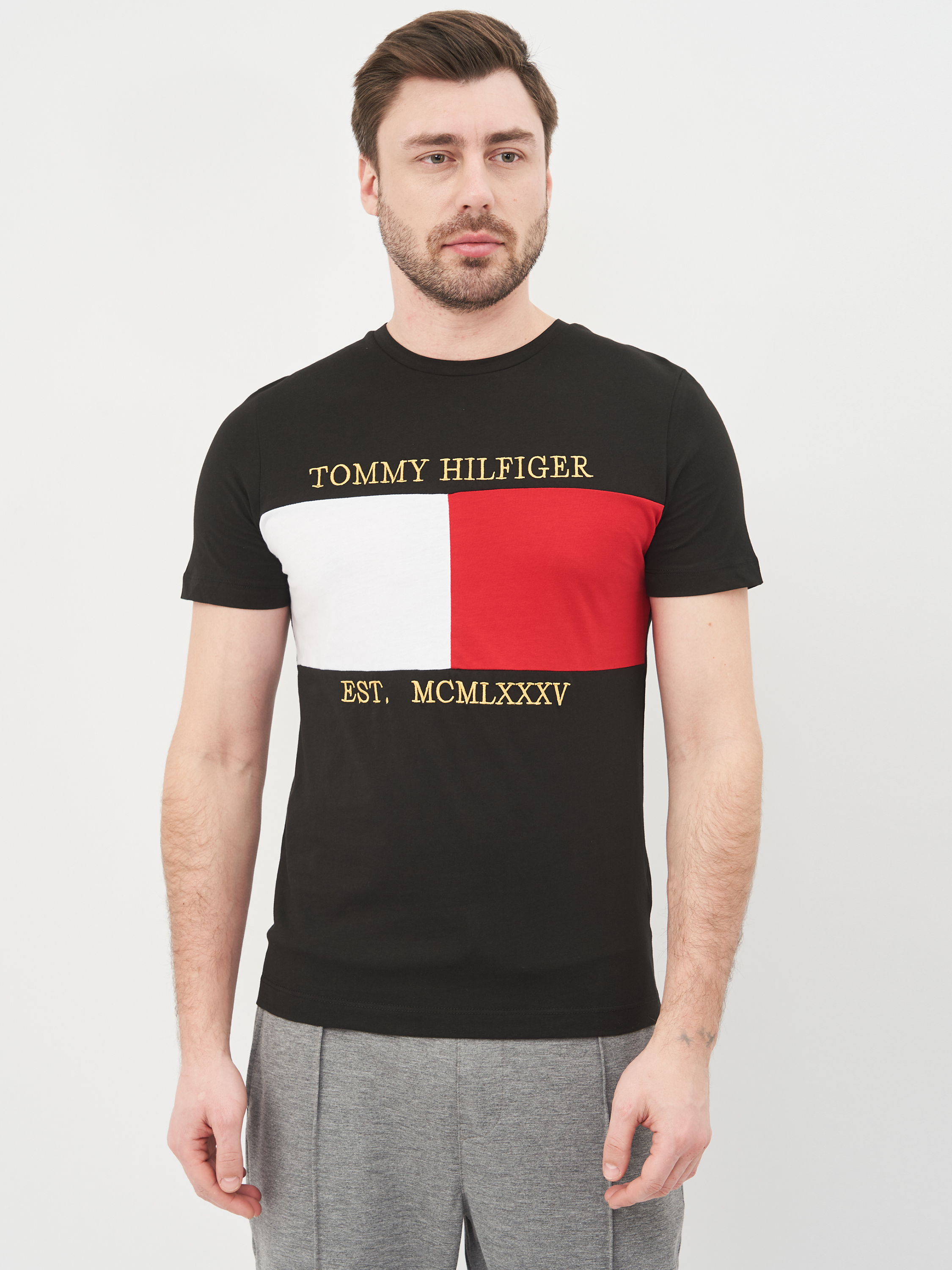 Акція на Футболка Tommy Hilfiger 10584.1 2XL (52) Чорна від Rozetka