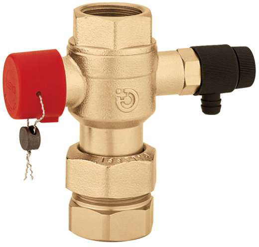 

Кран шаровой CALEFFI со сливным краном для расширительного бака 1" 558060