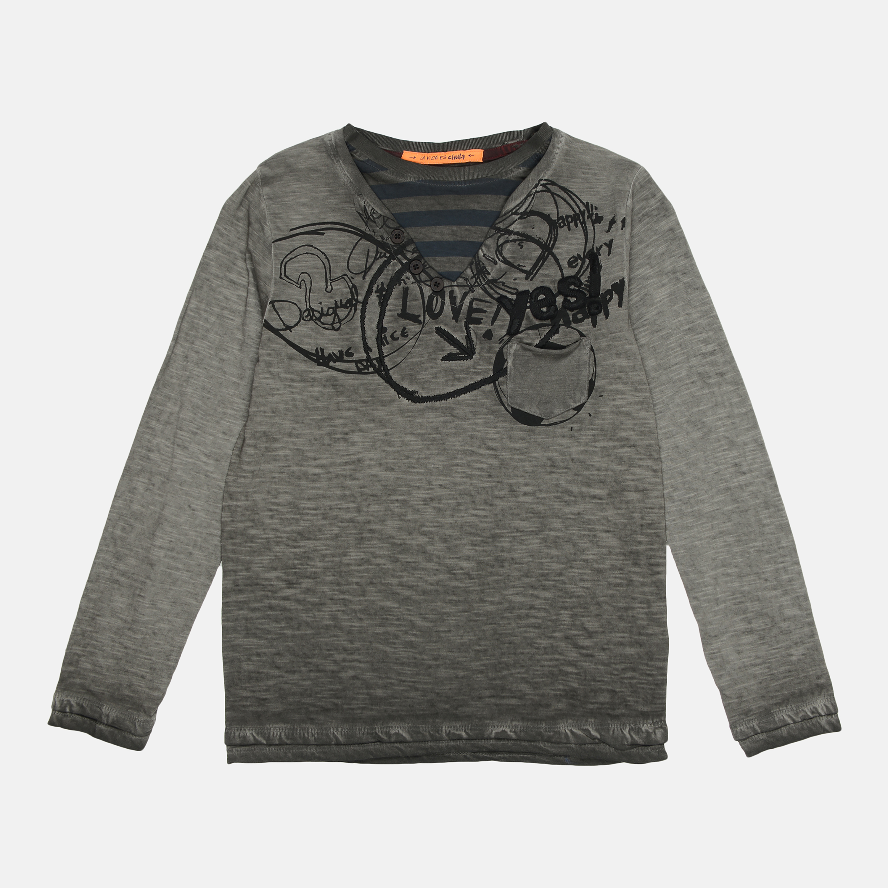 

Футболка с длинными рукавами Desigual smix03700350 140 см Серая