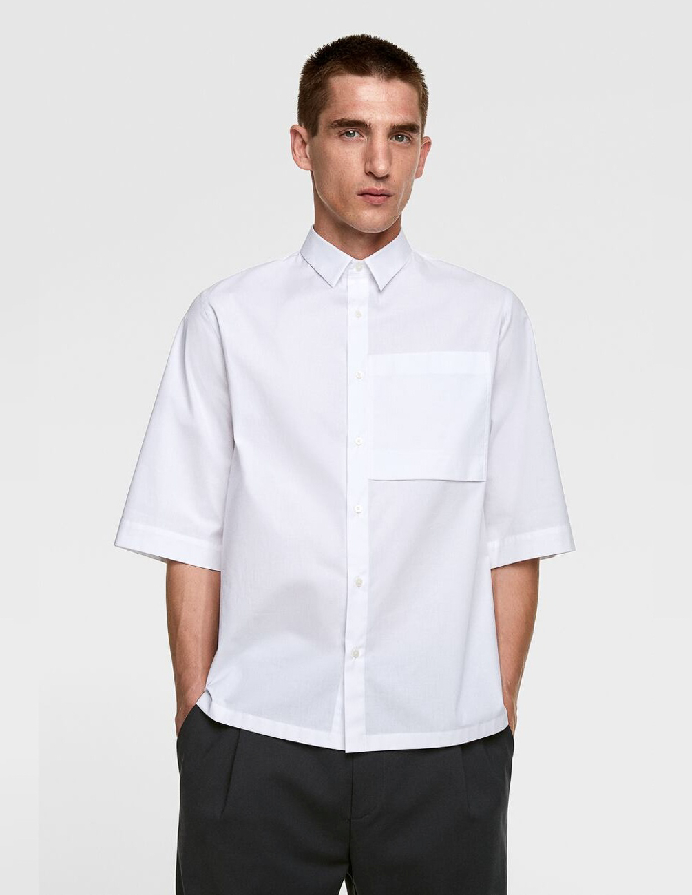 

Рубашка к/р Zara М0109220 (4482/237/250) цвет белый S