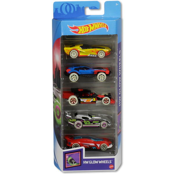 

Набор из 5 машинок Хот Вилс Светящиеся Колеса Hot Wheels Glow Wheels GHP65