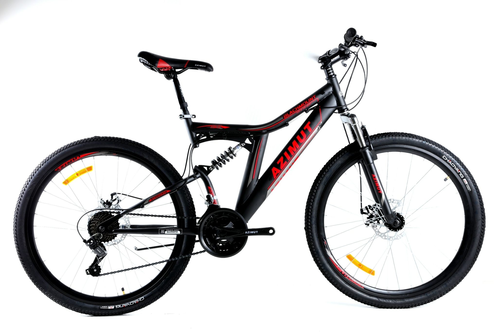 

Велосипед Azimut Blackmount 2021 Shimano 26" 18" Black / Red (Blackmount/GFRD)