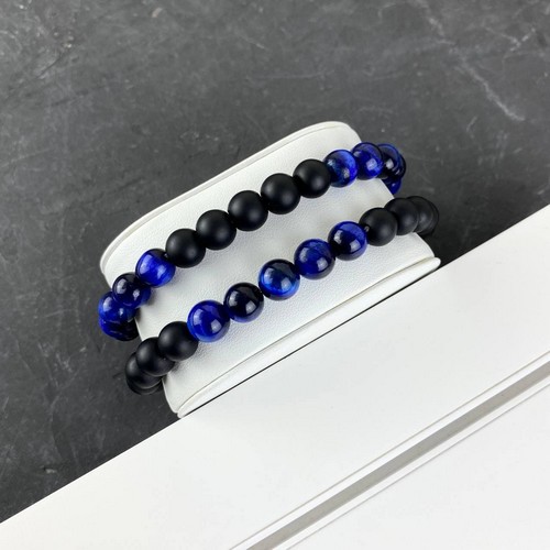 

Браслет 2B Rich Bracelet Pearl 8 mm, 19 cm Black-Blue
