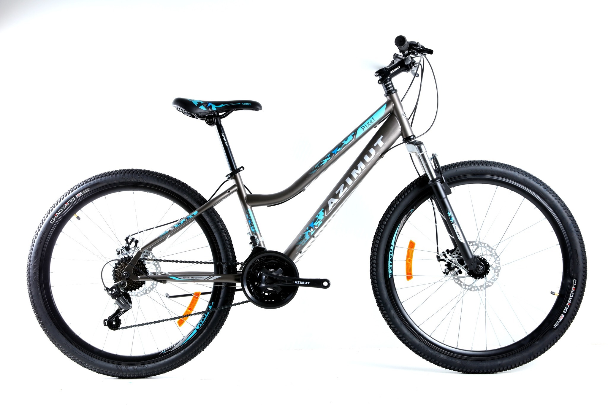 

Велосипед Azimut Pixel 2021 Shimano 26" 14" Grey / Blue (Pixel/GFRD)