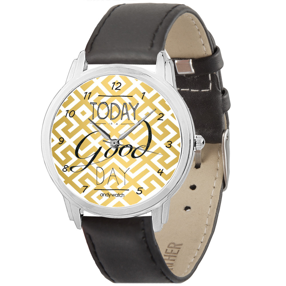 

Дизайнерские Наручные часы AndyWatch Today good day Черно-золотые