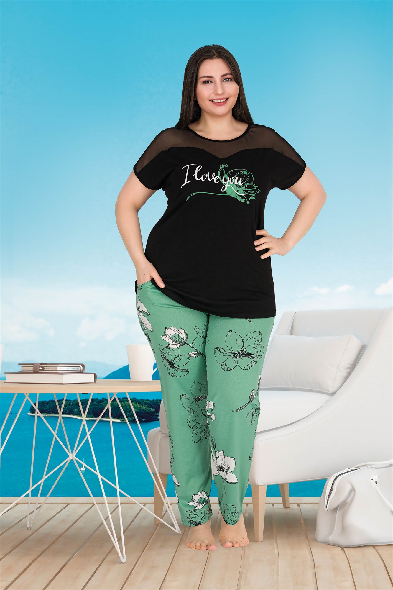 

Жіноча піжама великий розмір Lady 10781 2XL Мультицветной