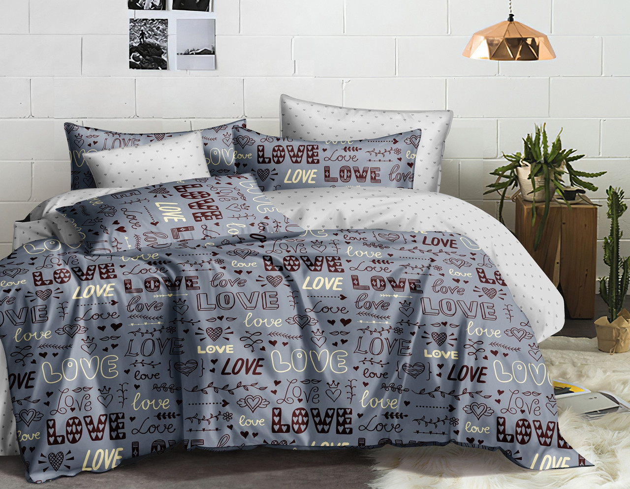 

Комплект постельного белья Love Krispol двуспальный сатин 180*220 (620.100)