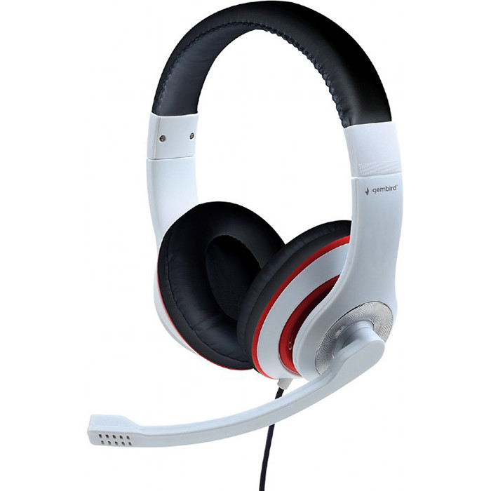 

Наушники Gembird MHS-03-WTRDBK White/Red/Black (MHS-03-WTRDBK)