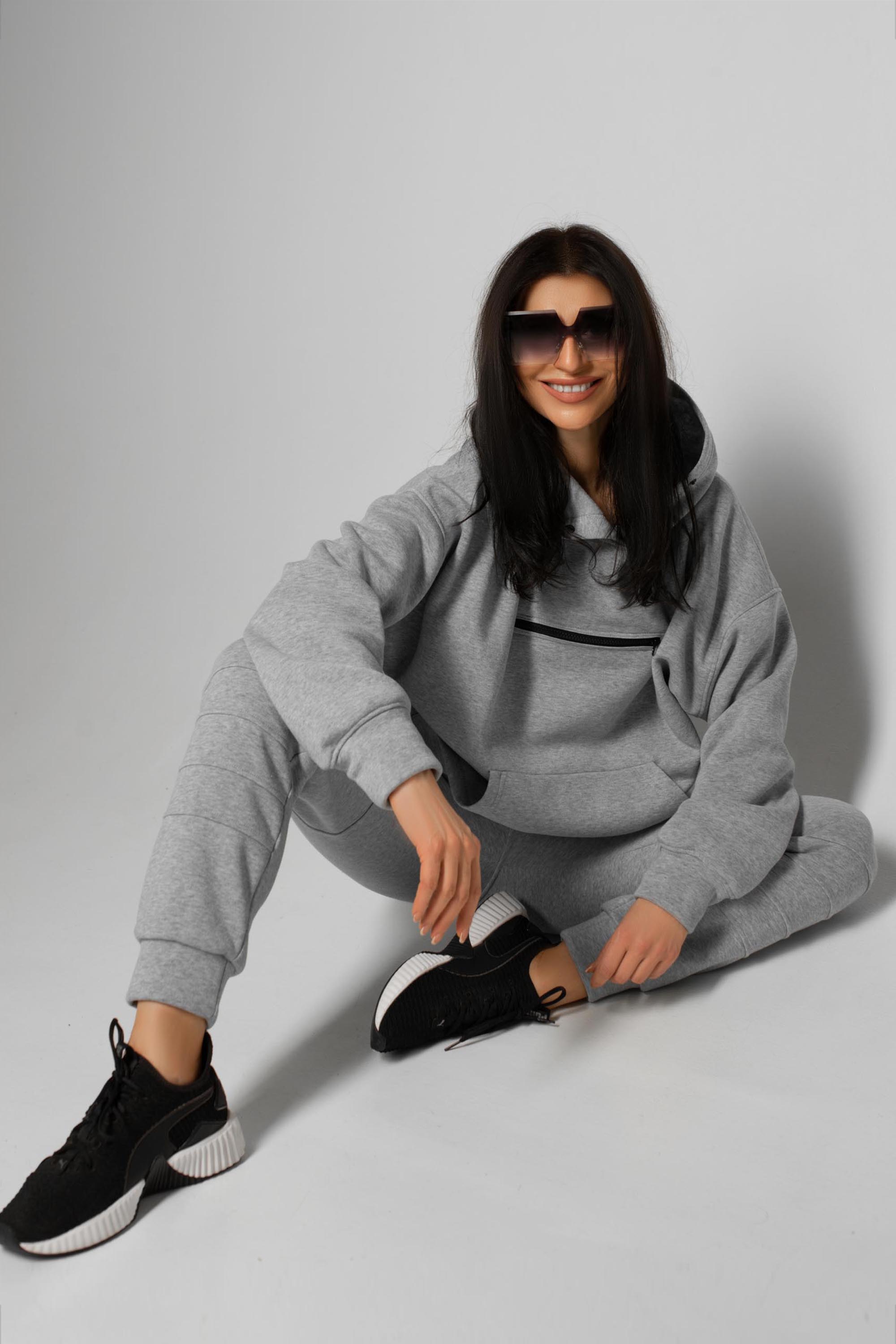 

Женское JADONE FASHION худи из трехнитки с капюшоном Крафт цвет серый меланж L (Худи Крафт серый меланж)