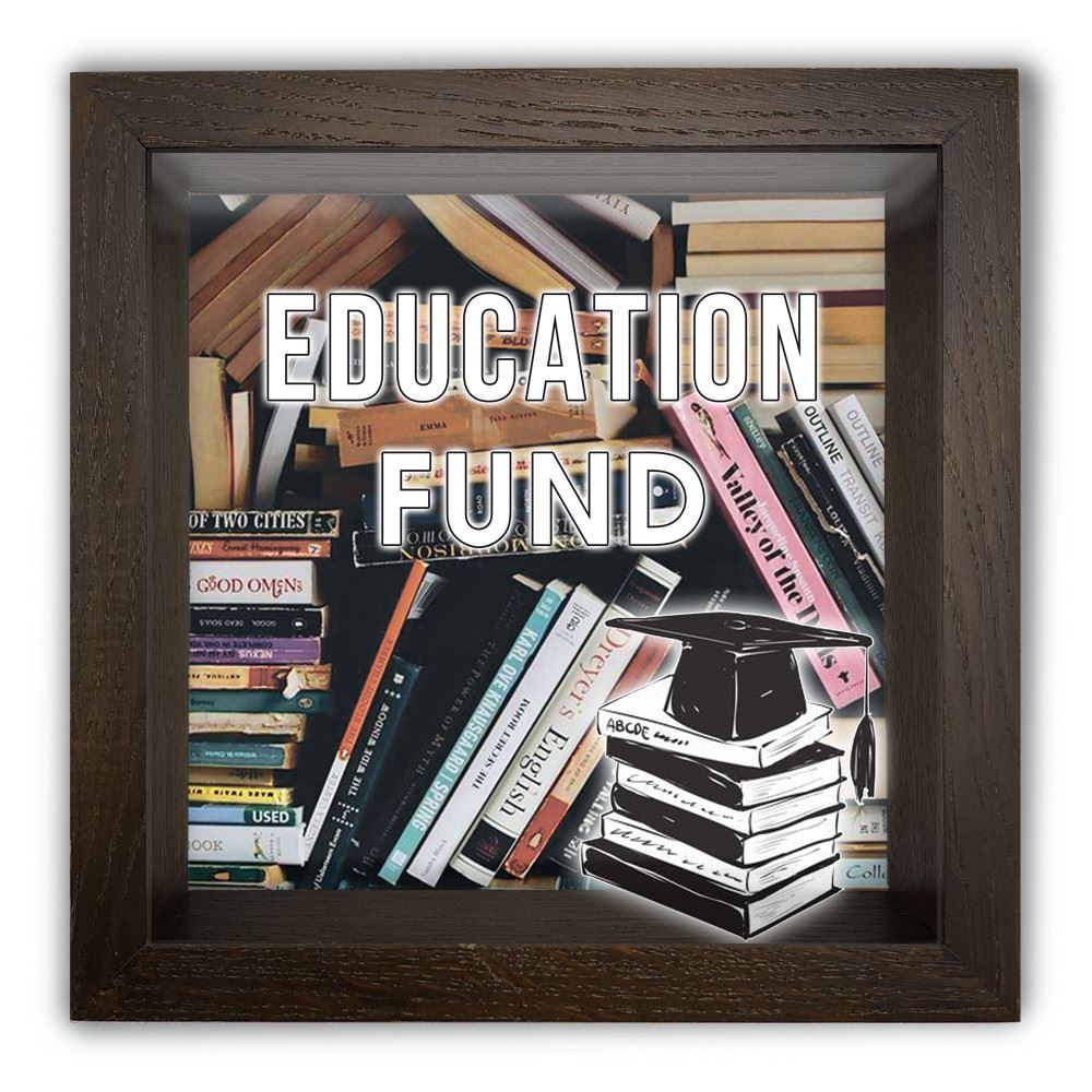 

Дерев'яна копілка (скарбничка) 20 20 см "Education fund" коричнева