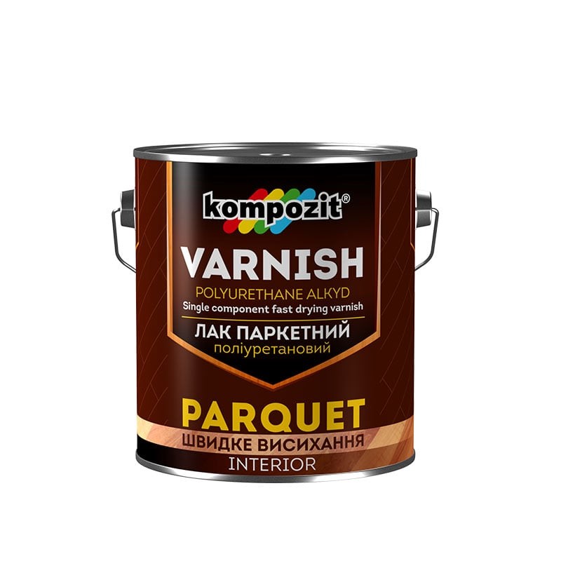 

Лак паркетний поліуретановий KOMPOZIT PARQUET VARNISH шовковисто-матовий 10л