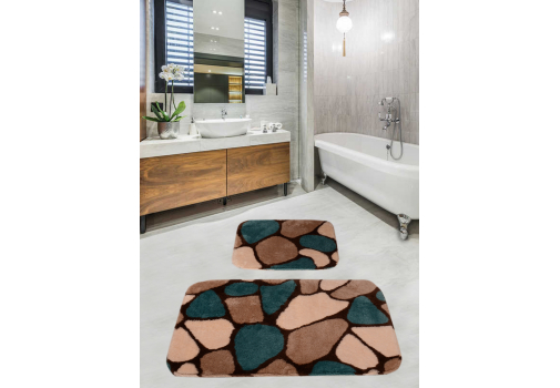 

Набор ковриков для ванной комнаты Diva Stone Blue 60*100+50*60 Разноцветный