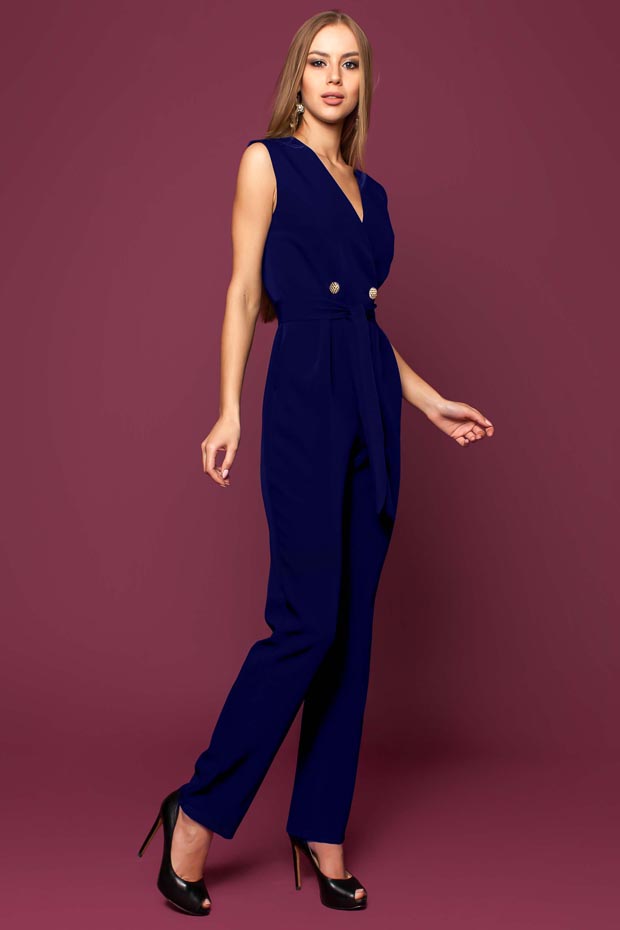 

Женский JADONE FASHION комбинезон из костюмной ткани с запахом на груди и поясом Атика цвет тёмно-синий  (Комбинезон Атика тёмно-синий, Женский JADONE FASHION комбинезон из костюмной ткани с запахом на груди и поясом Атика цвет тёмно-синий XL (Комбинезон 
