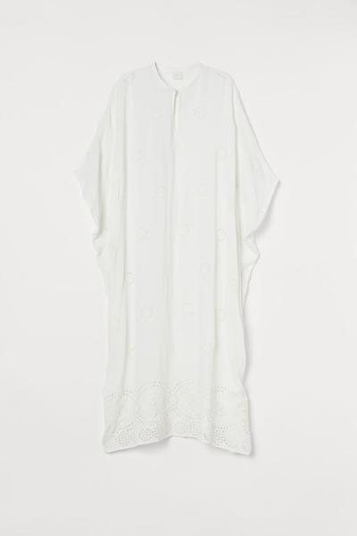 

Кафтан с вышивкой ришелье H&M S (165/88А) Белый