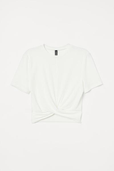 

Топ из рельефного трикотажа H&M XL (175/116А) Белый