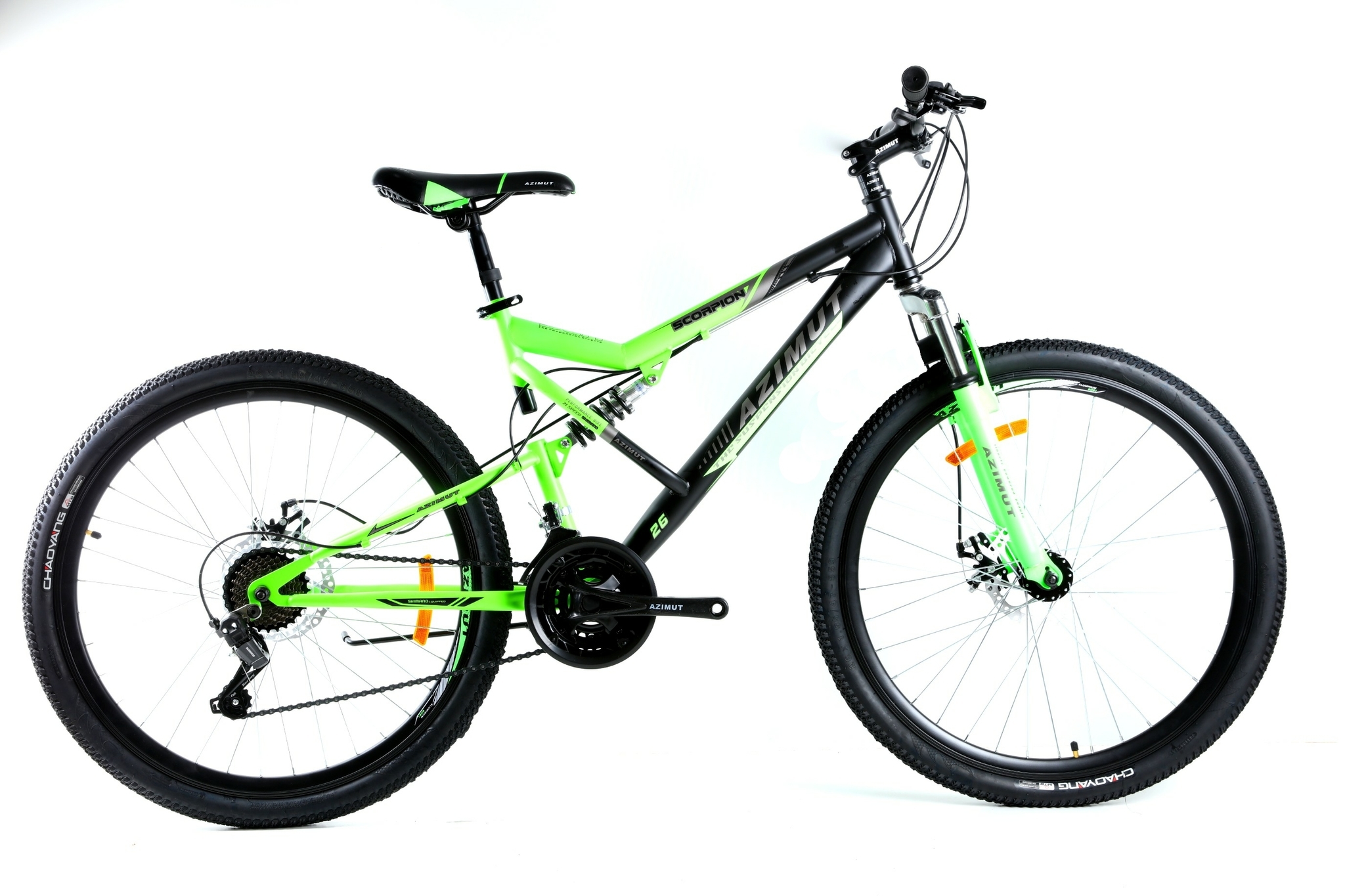 

Велосипед Azimut Scorpion 2021 Shimano 24" 17" Black / Green (Scorpion/GFRD)