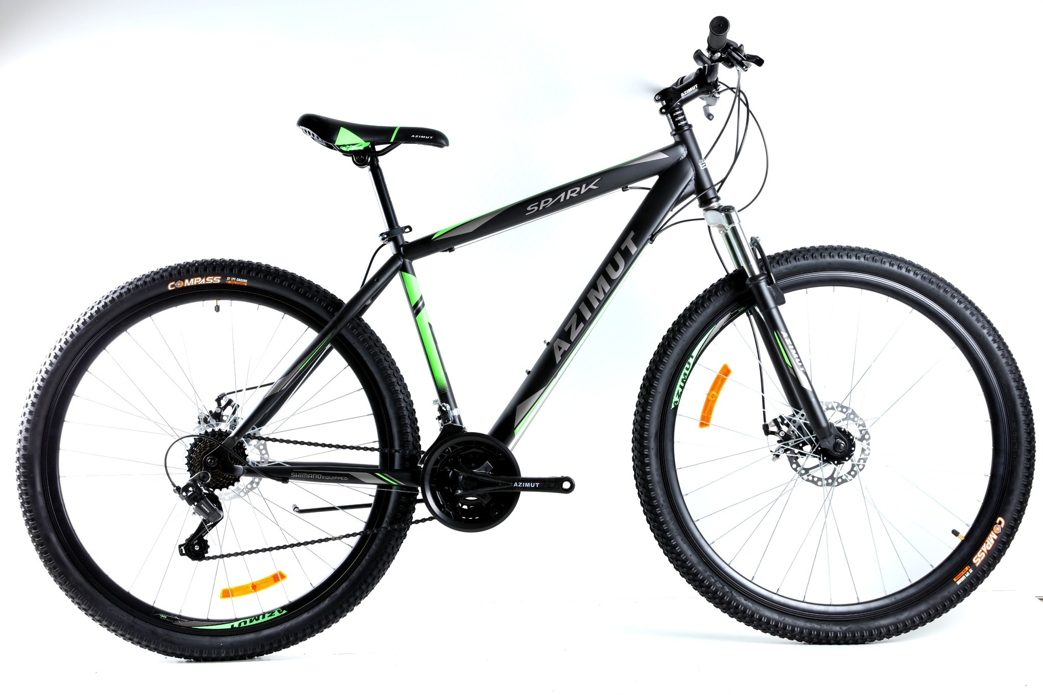 

Велосипед Azimut Spark 2021 Shimano 29" 19" Black / Green (Spark/GFRD)