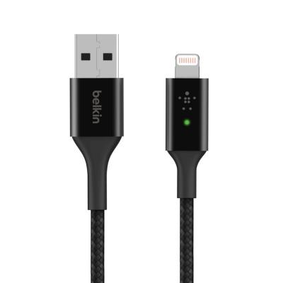 

Дата кабель USB 2.0 AM to Lightning 1.2m Smart LED black Belkin