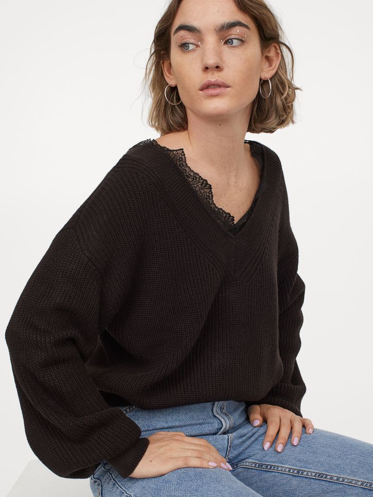 

Пуловер H&M 0879088001 M (170/96А) Черный