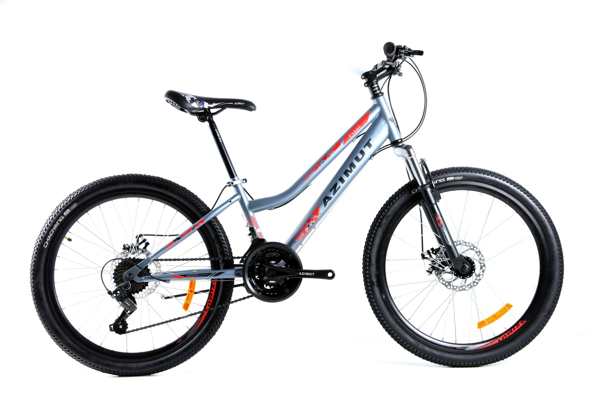 

Велосипед Azimut Pixel 2021 Shimano 24" 12" Grey / Red (Pixel/GFRD)