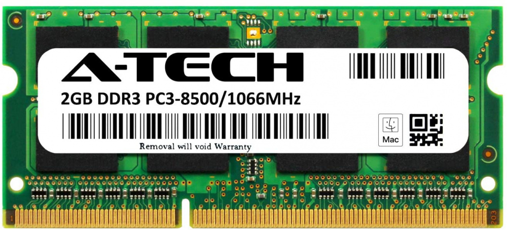 

Оперативная память A-Tech 2GB DDR3-1066 (PC3-8500) SODIMM 2Rх8 (AT2G1D3S1066ND8N15V)