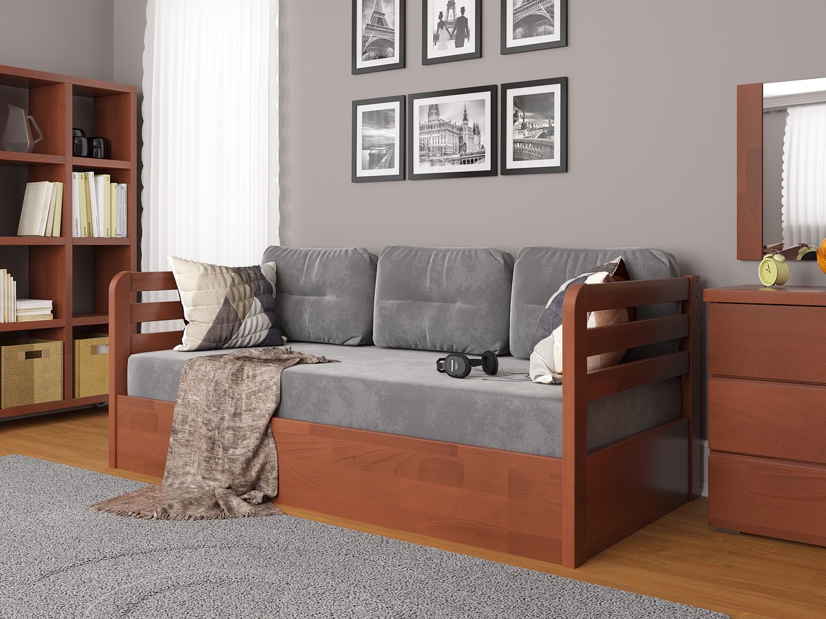 

Детская кровать Arbordrev Немо люкс с механизмом (80*190) бук Яблоня локарно