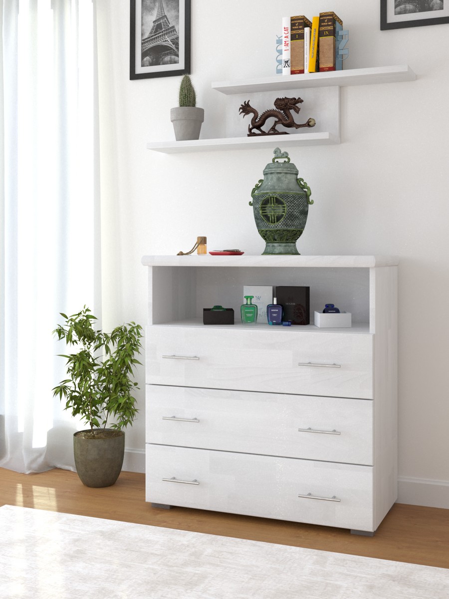 

Комод Arbordrev Эксклюзив 3Ш1П сосна Белый