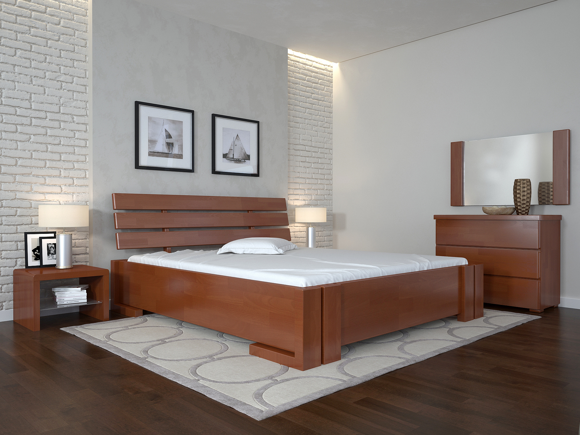 

Кровать Arbordrev Домино без ПМ (120*200) сосна Яблоня локкарно