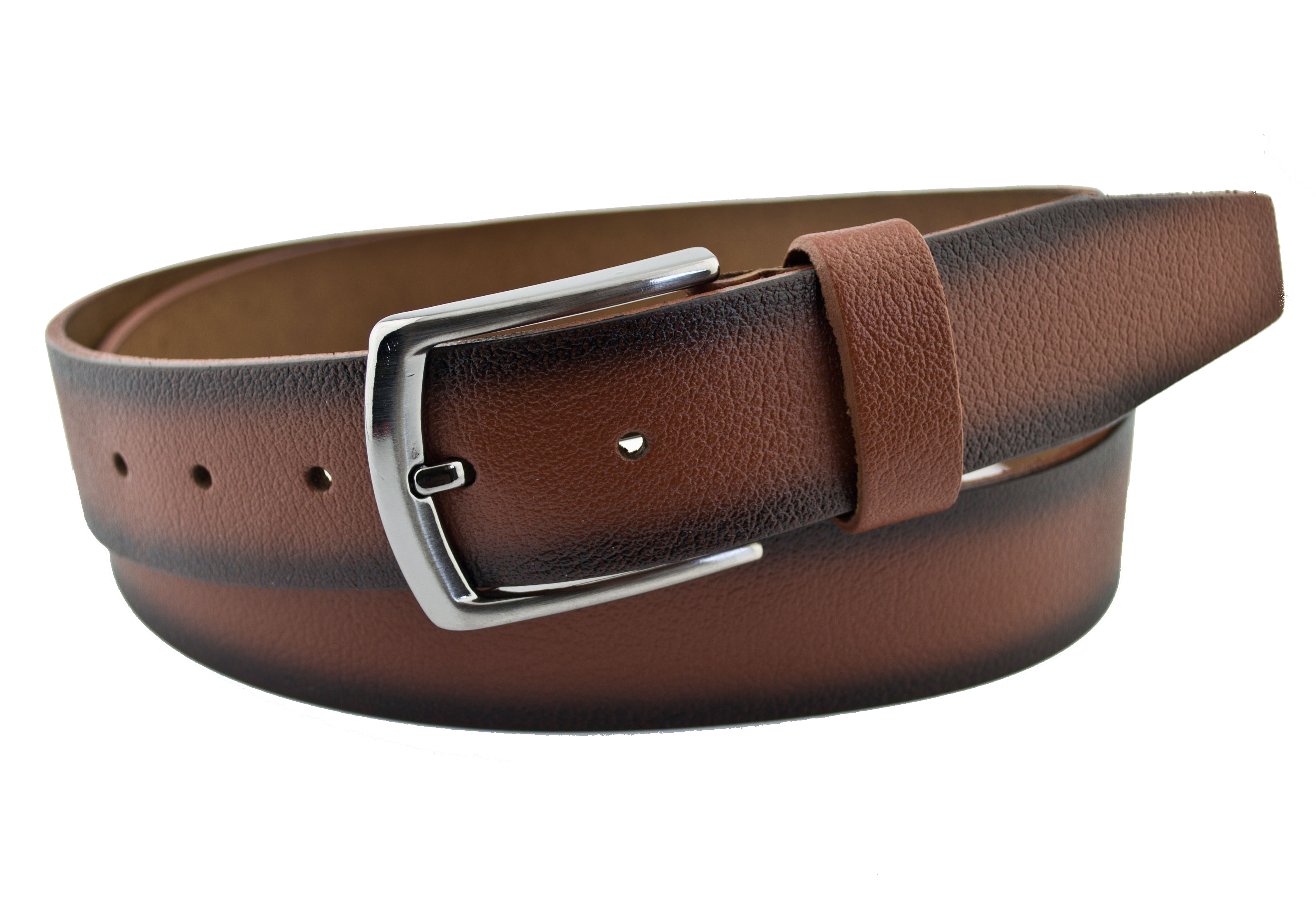 

Мужской кожаный ремень Real Leather 4 см для джинсов коричневый 110 см-135 см