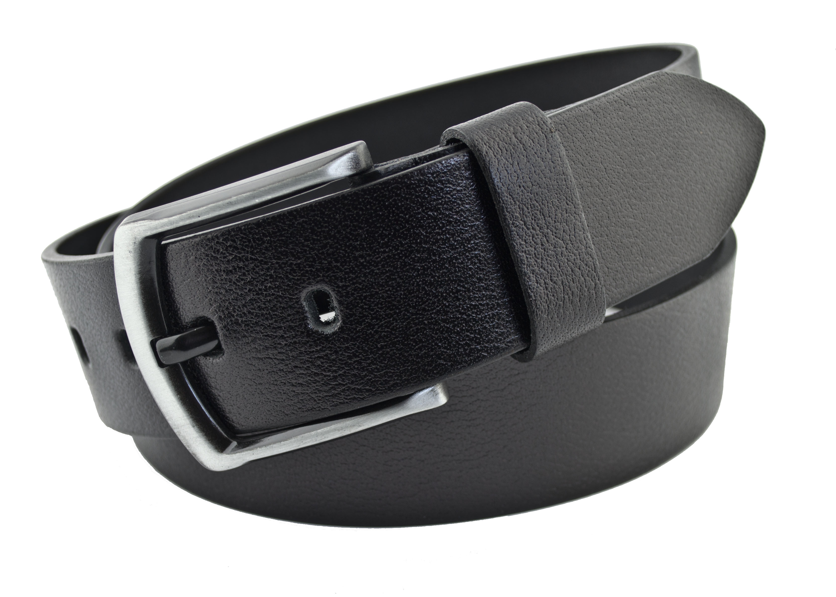 

Мужской кожаный ремень Real Leather 4,5 см для джинсов черный 110 см-135 см