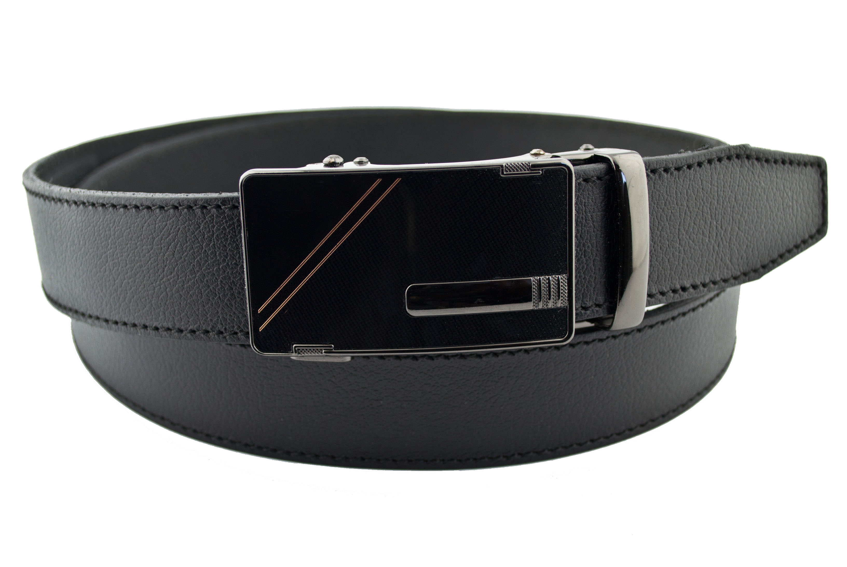 

Мужской кожаный ремень Real Leather 3,5 см для брюк черный 110 см-135 см