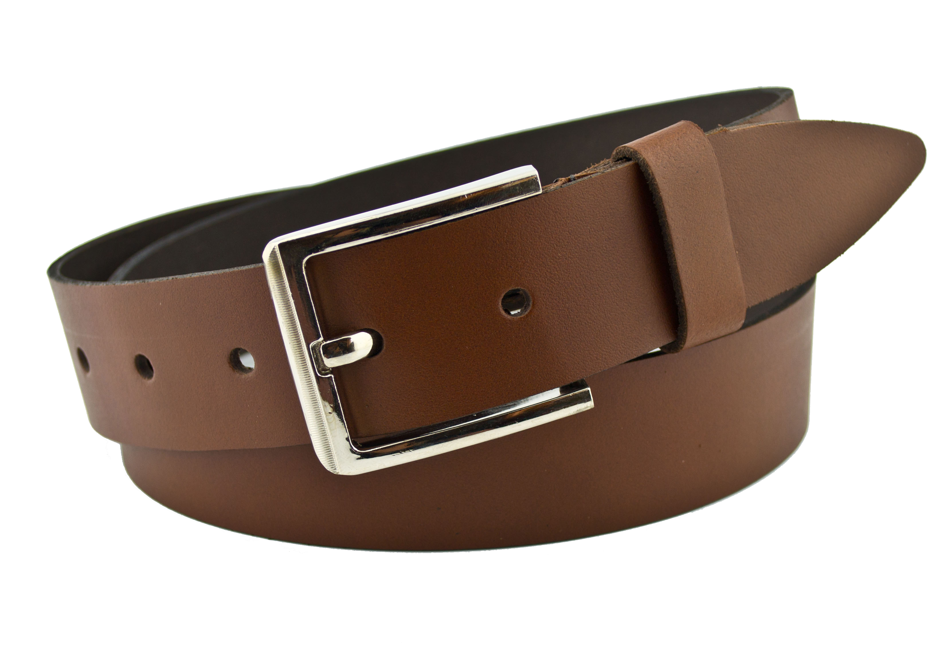 

Мужской кожаный ремень Real Leather 4 см для джинсов коричневый 110 см-135 см