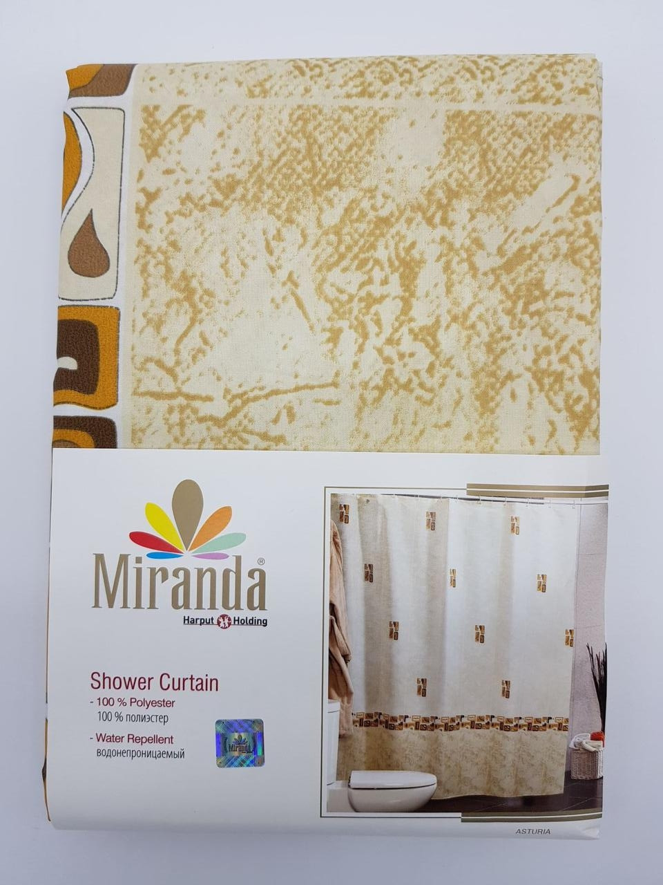 

Штора для ванной "Miranda" 180х200 см. ASTURIA Бежевый