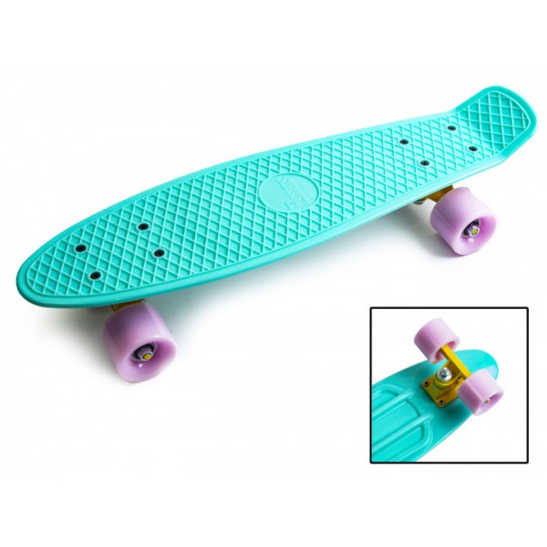 

Скейтборд Penny Board "Pastel Series" для детей от 5 лет Бирюзовый цвет дека 55 см Матовые колеса (ST 197976)