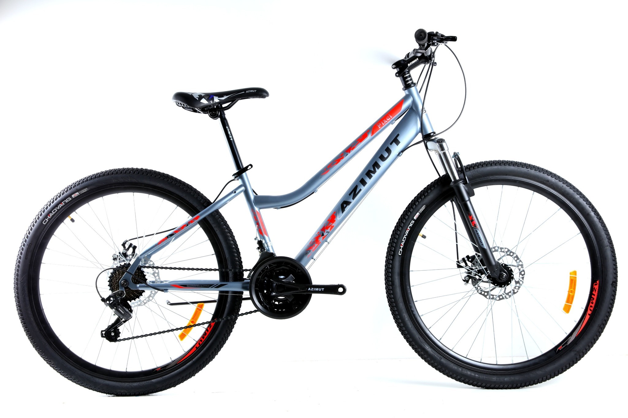 

Велосипед Azimut Pixel 2021 Shimano 26" 14" Grey / Red (Pixel/GFRD)