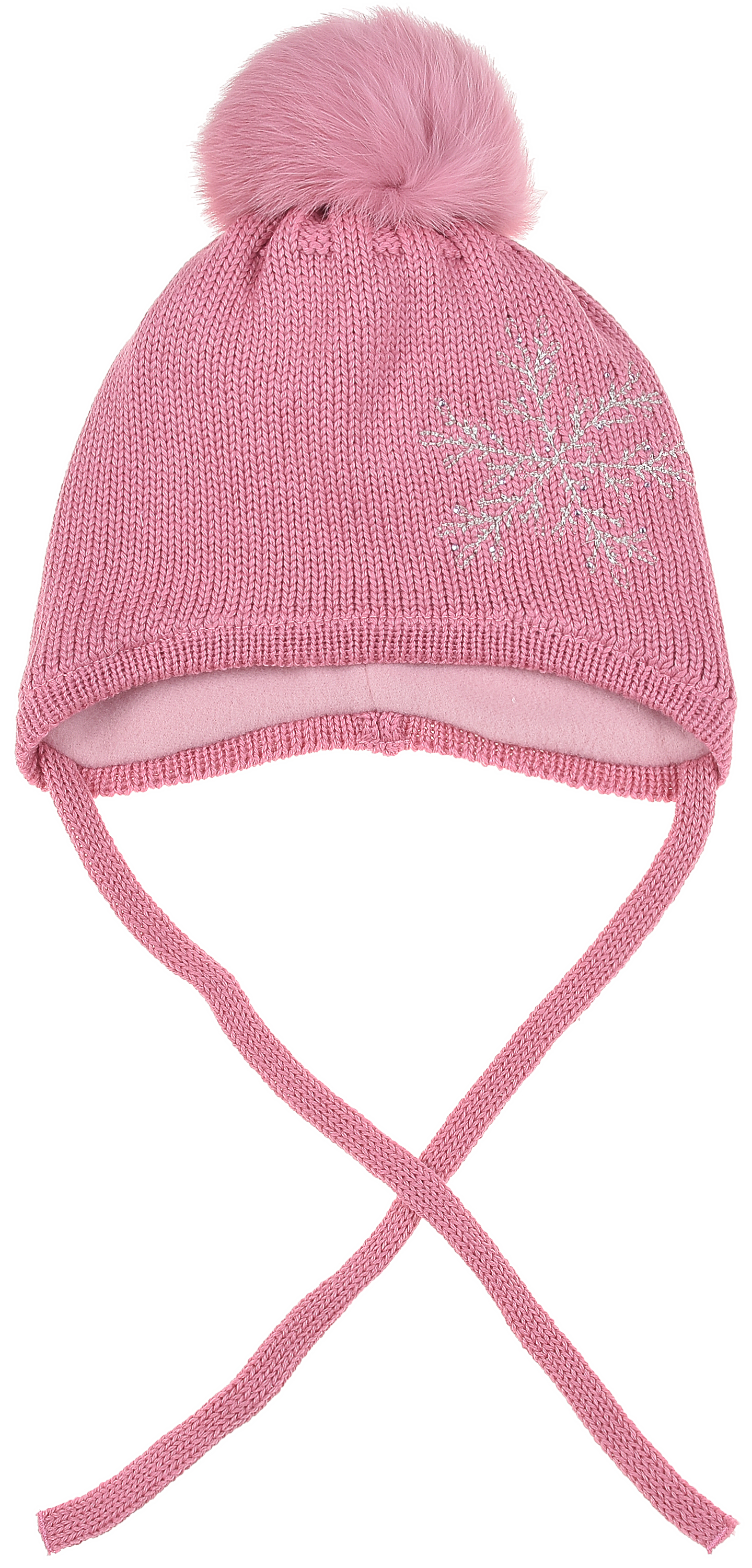 

Зимняя шапка с завязками Giamo Snow Princess 1922KCWKSNG03/04 46-48 см Розовая