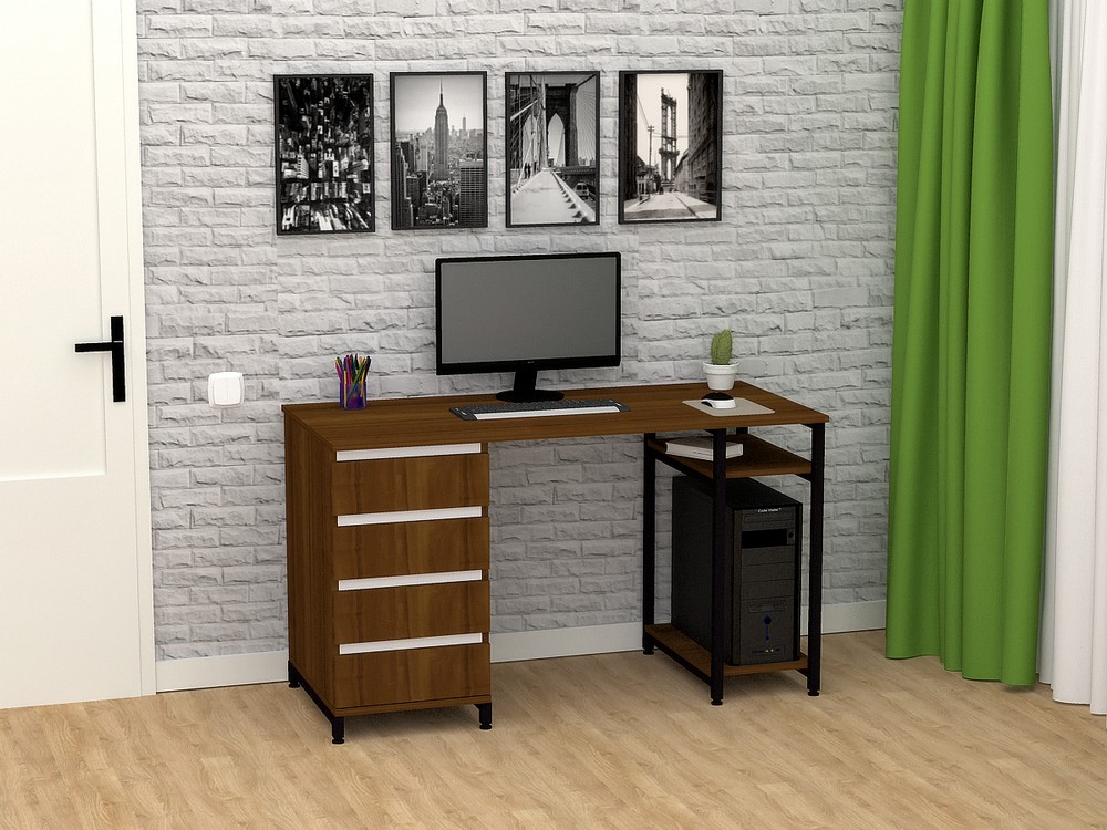 

Стол письменный FlashNika Loft СКЛ-7 140 орех экко