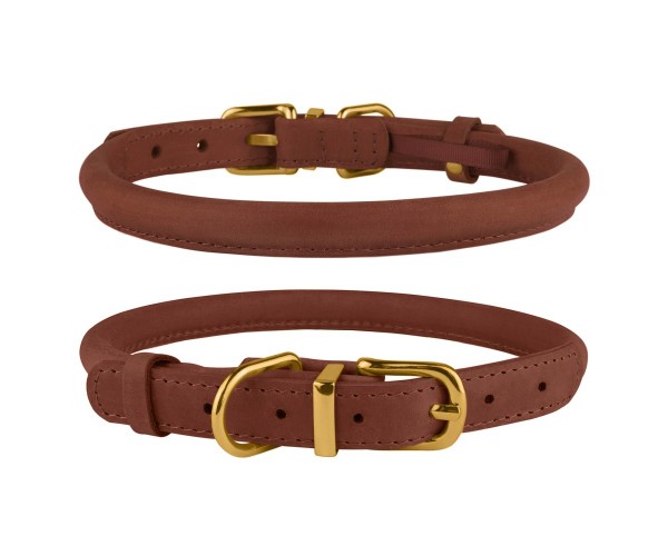 

Ошейник для Собак Круглый Кожаный BronzeDog Premium Crazy Коньячный 9 мм 30-40 см (00234)