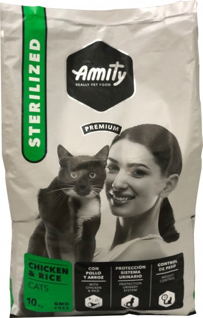 

Сухой корм для стерилизованных котов с курицей AMITY Sterilized Chicken 10 кг