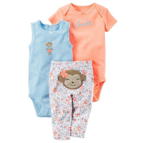 

Комплект 3 в 1 Carters Детский Трикотажный 83-86 см Оранжевый-Голубой 126G591