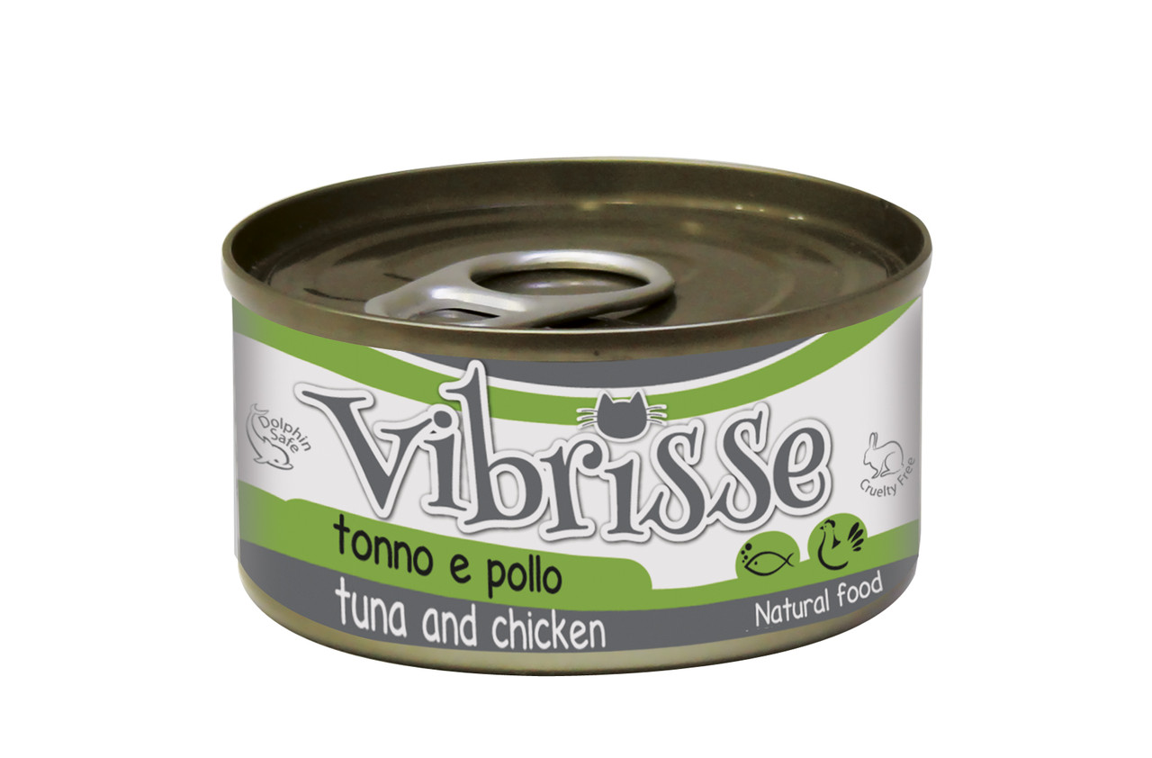 

Блок консервированного корма для котов Croci VIBRISSE (тунец, курица) 24*70 г