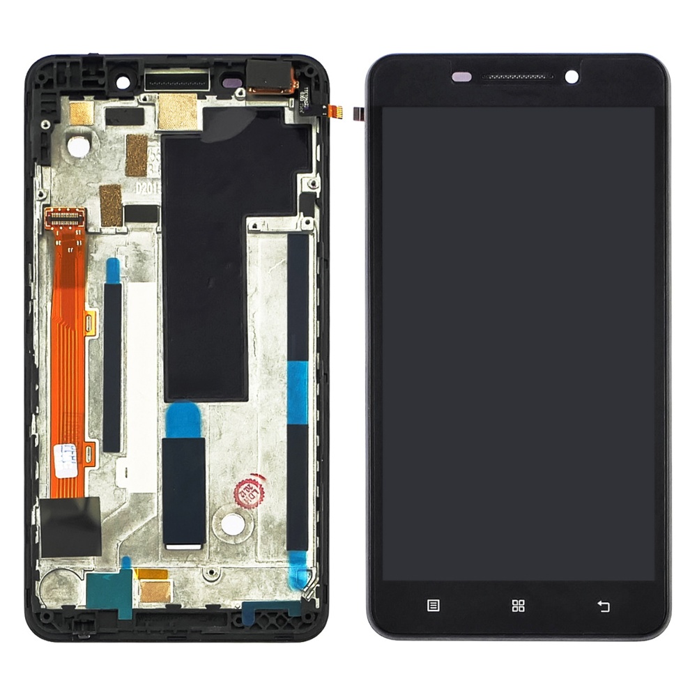 

Дисплей для Lenovo A5000 (смартфон) с чёрным тачскрином и корпусной рамкой
