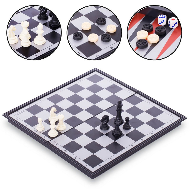 

Настольная игра 3 в1 шахматы, нарды, шашки магнитные Zelart Chess Tactic Set 9818 (33x33 см)