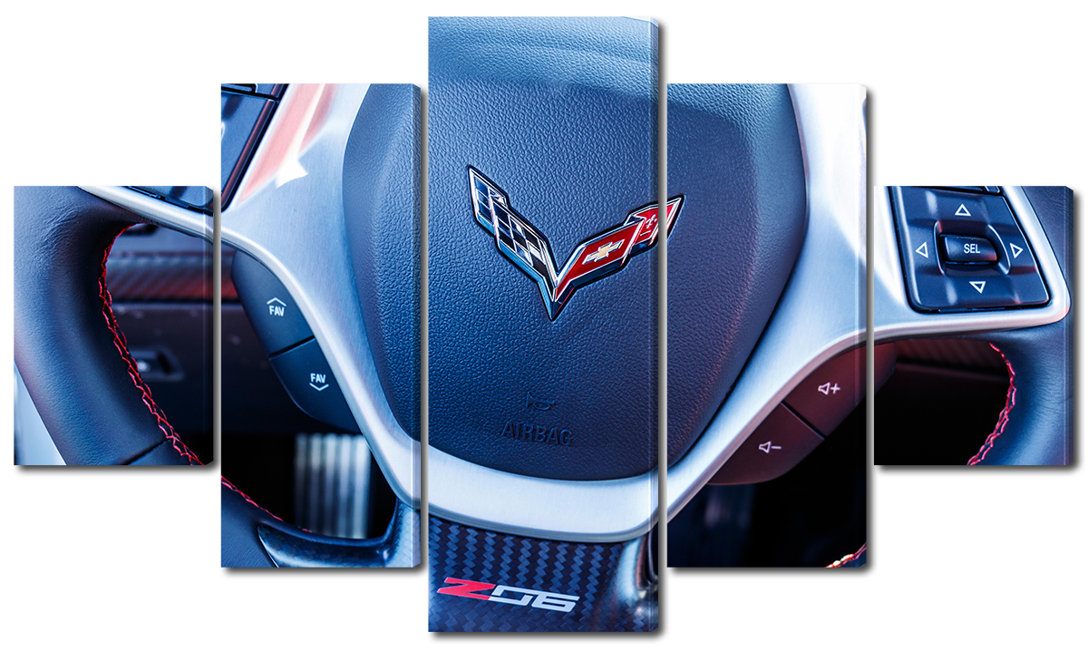 

Модульная картина Interno Холст Логотип chevrolet corvette 185х106см